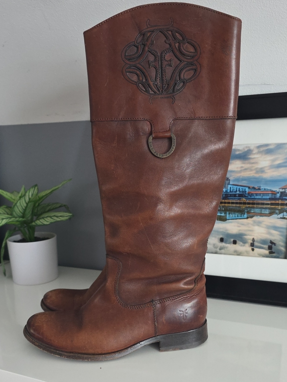 Frye Melissa Lasercut Logo Riding Boots